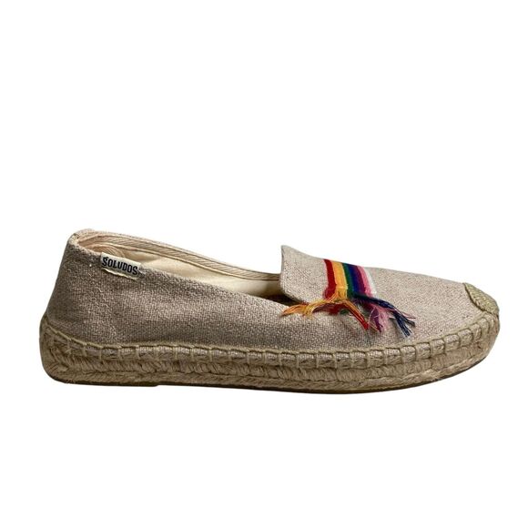 Soludos Women's Pride Rainbow Smoking Slipper Espadrilles Size 7 Boho Chic Ally - Picture 1 of 6